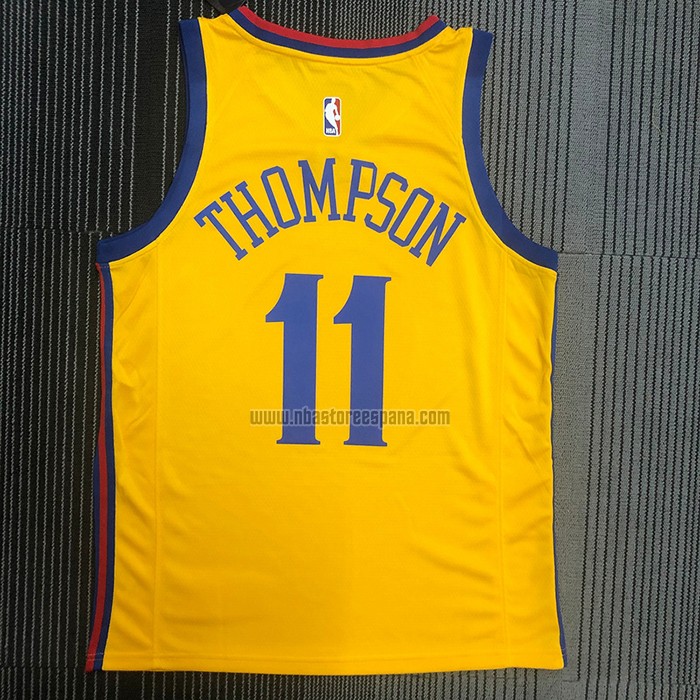 Camiseta Golden State Warriors Klay Thompson NO 11 Ciudad Amarillo